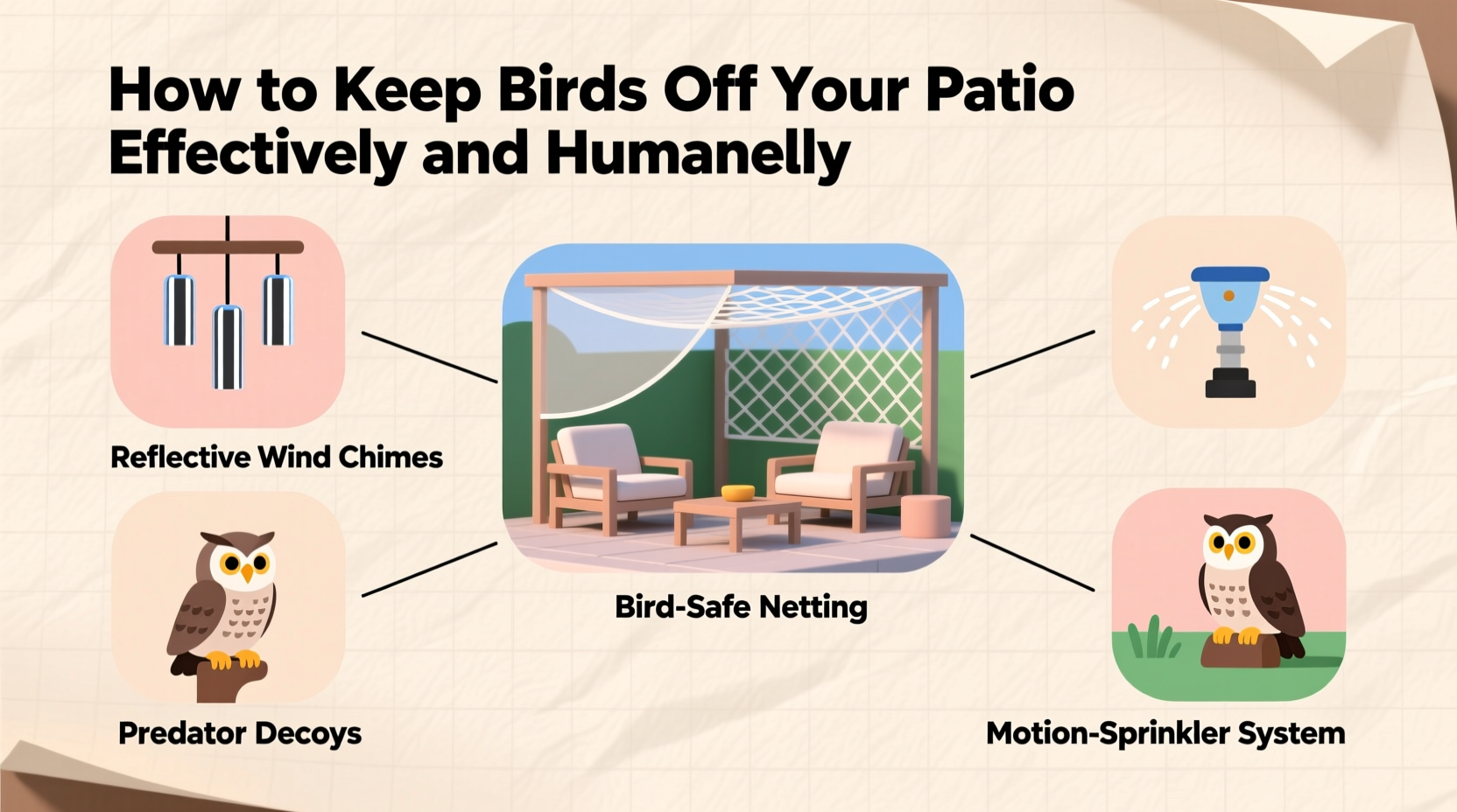 How to Keep Birds Off Your Patio Effectively and Humanely