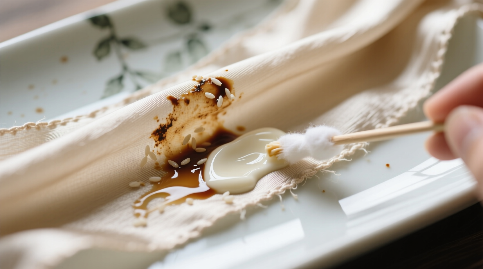 remove soy sauce stains from silk scarves