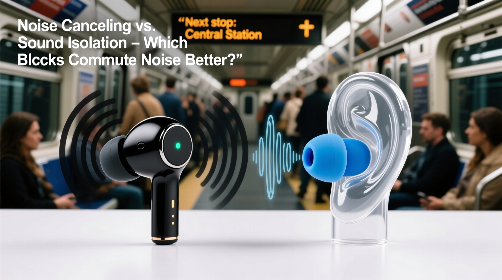 noise cancelling earbuds vs sound isolating tips which blocks commutes better