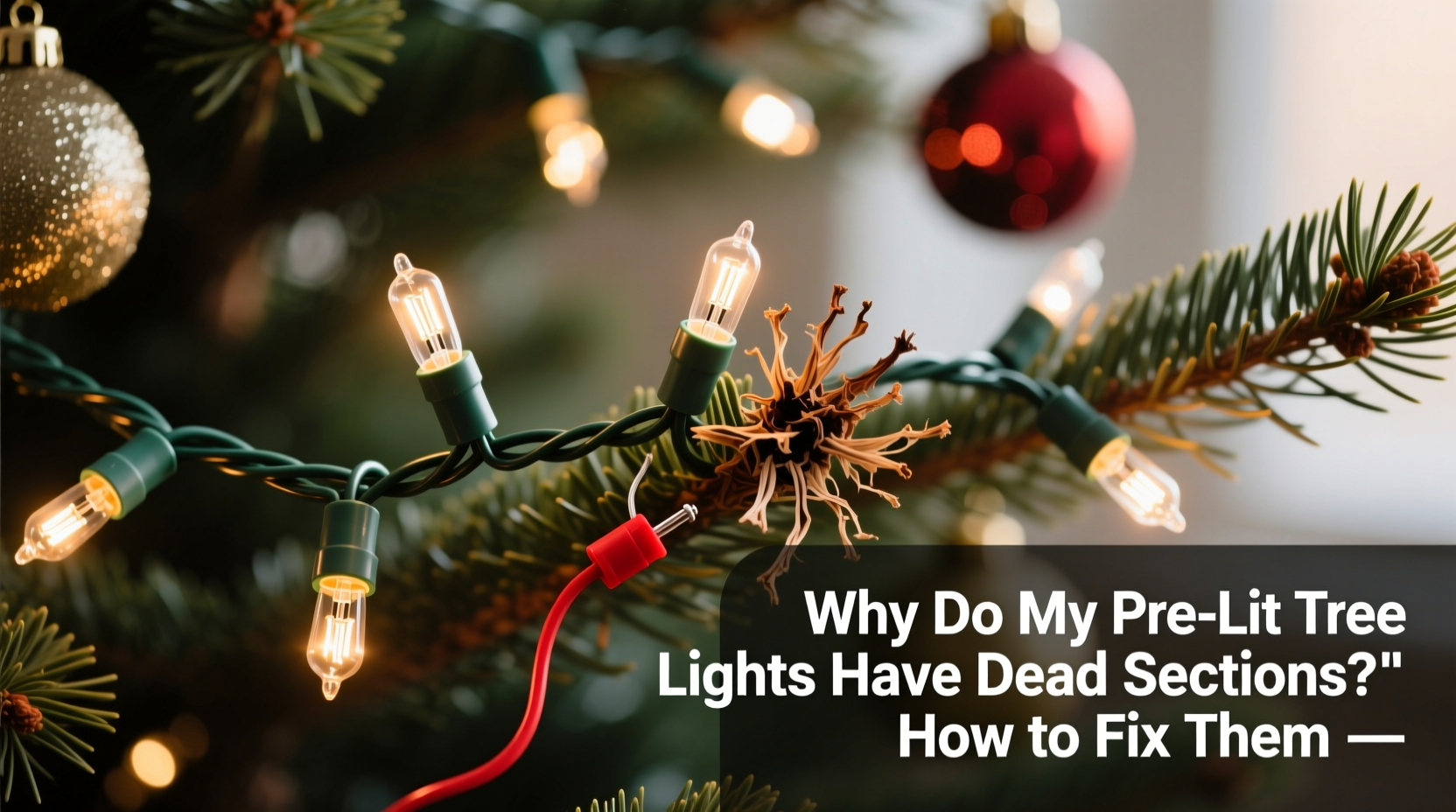 why do my prelit christmas tree lights have dead sections and how to fix