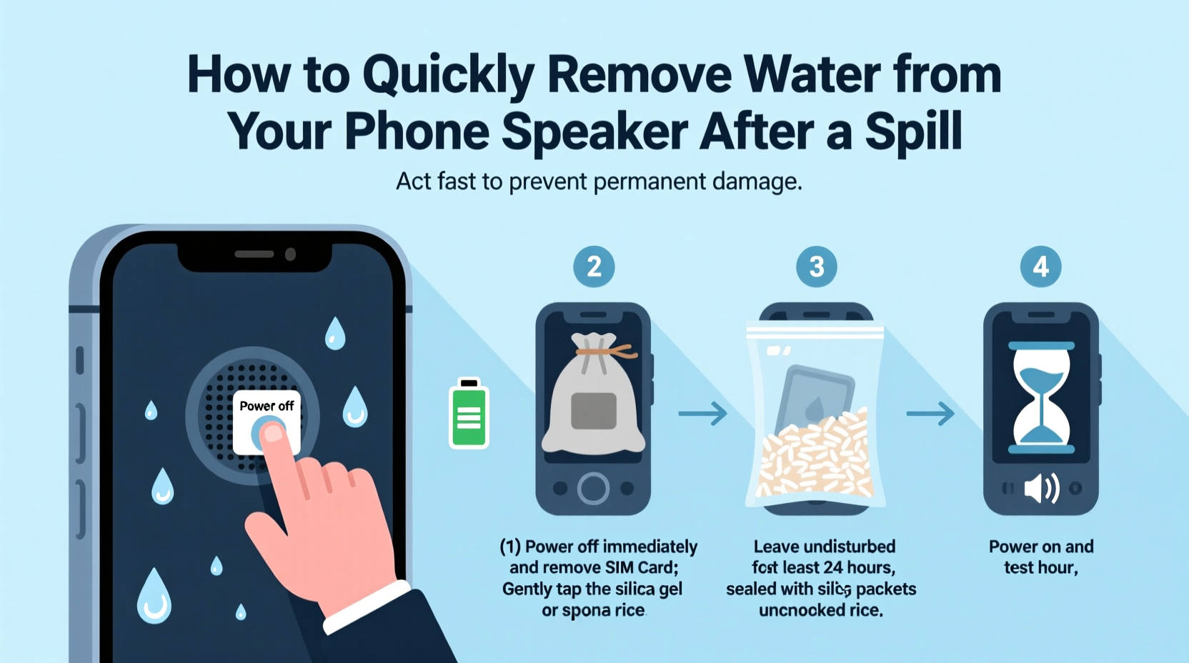 how to quickly remove water from your phone speaker after a spill