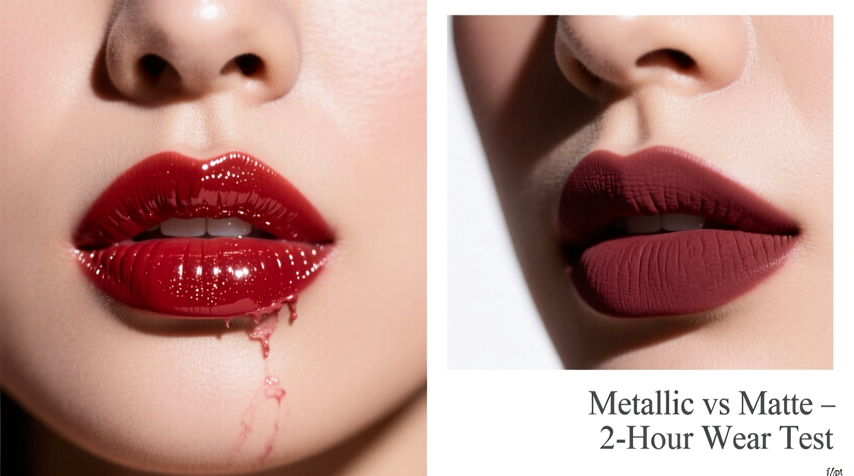metallic lipstick vs matte which holds up through meals and masks