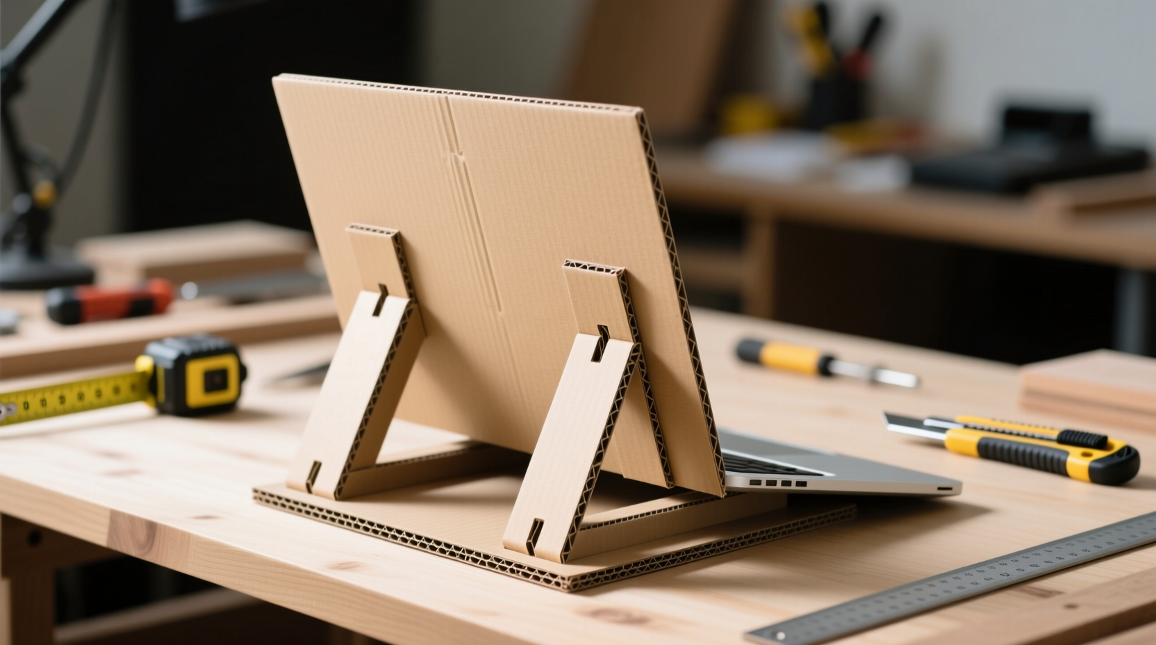 build a sturdy diy cardboard laptop stand