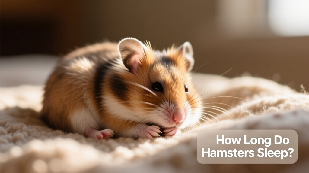 Close-up of a Syrian hamster curled up asleep in soft bedding