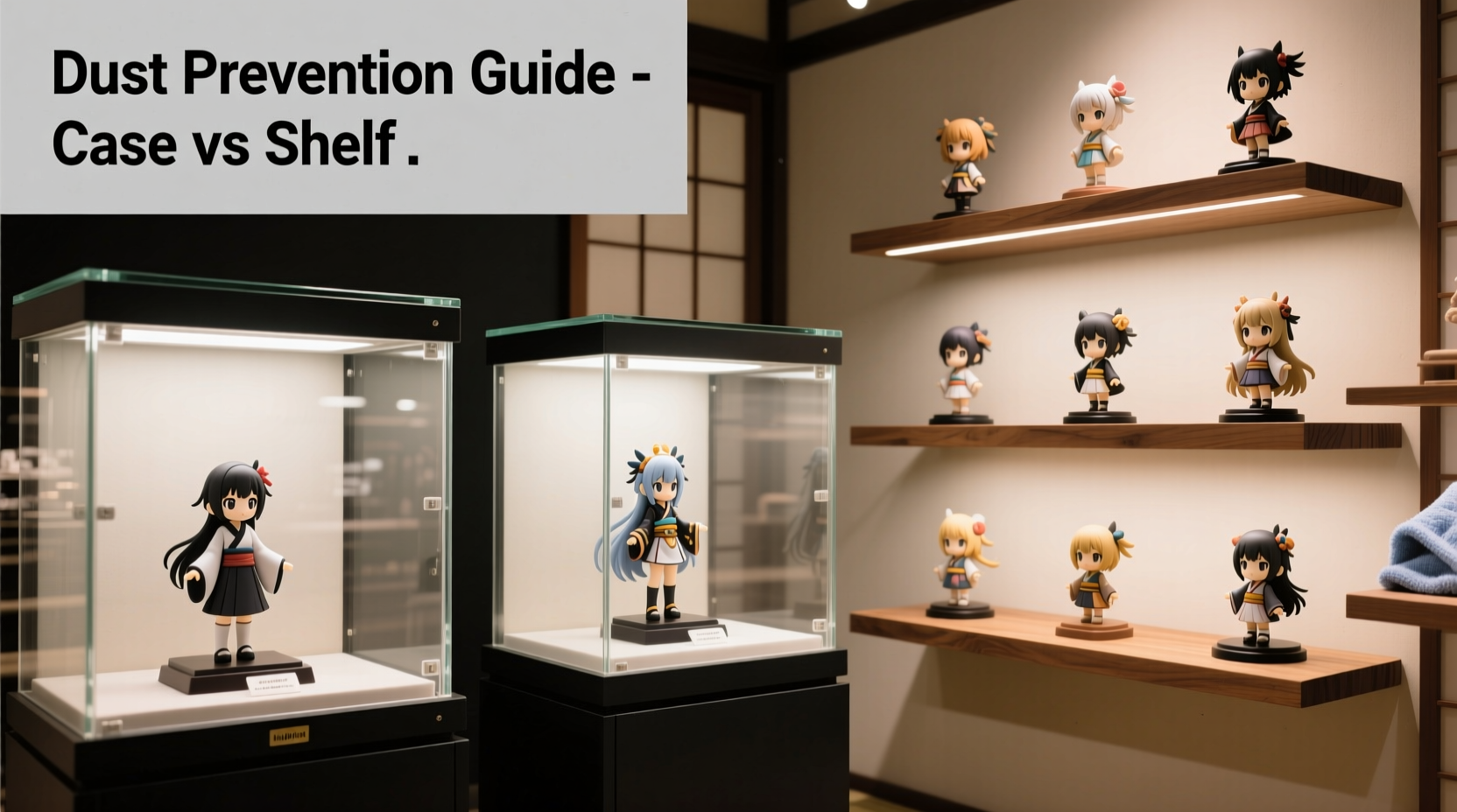 anime figurines display cases vs open shelves best ways to prevent dust damage