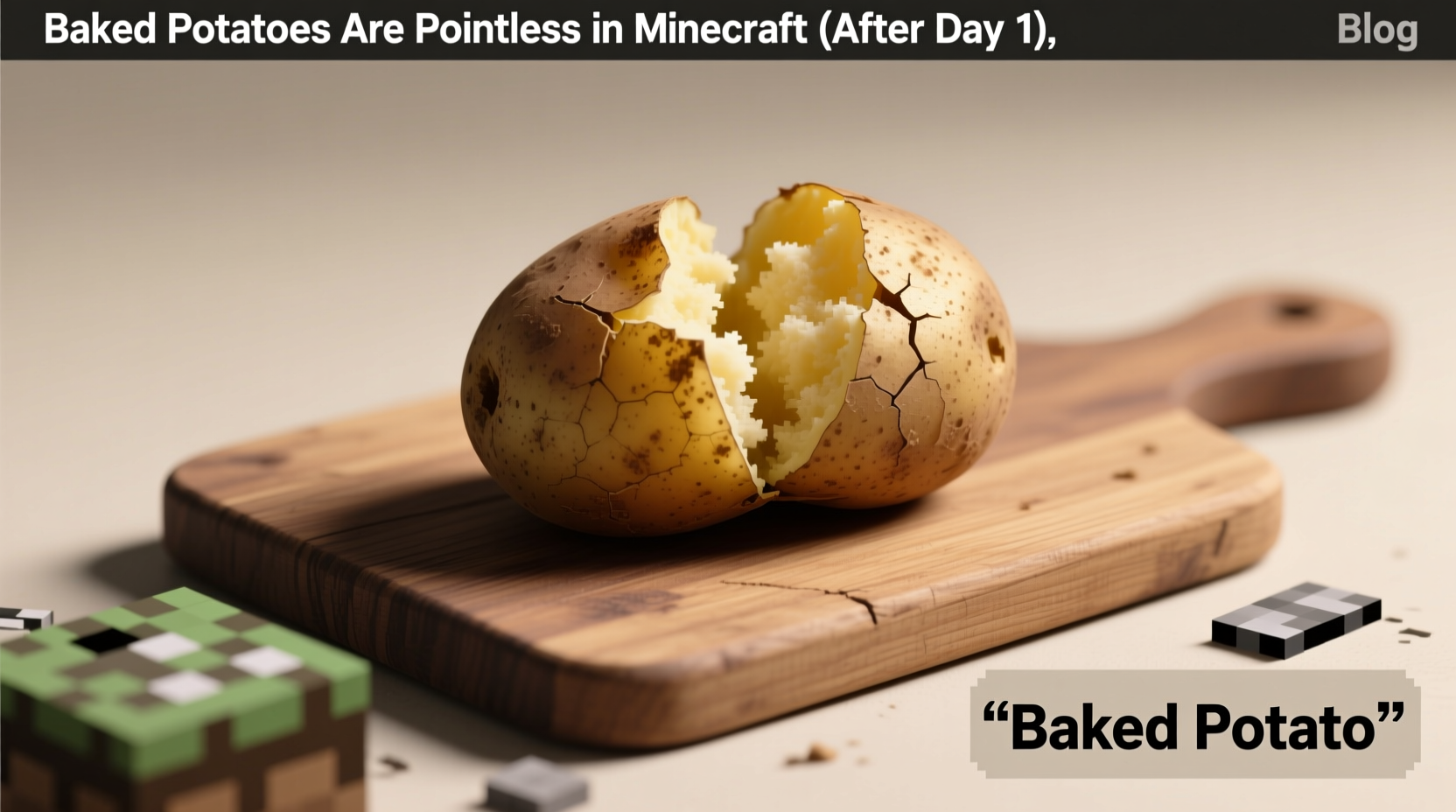 baked potatoes are pointless in minecraft after day 1