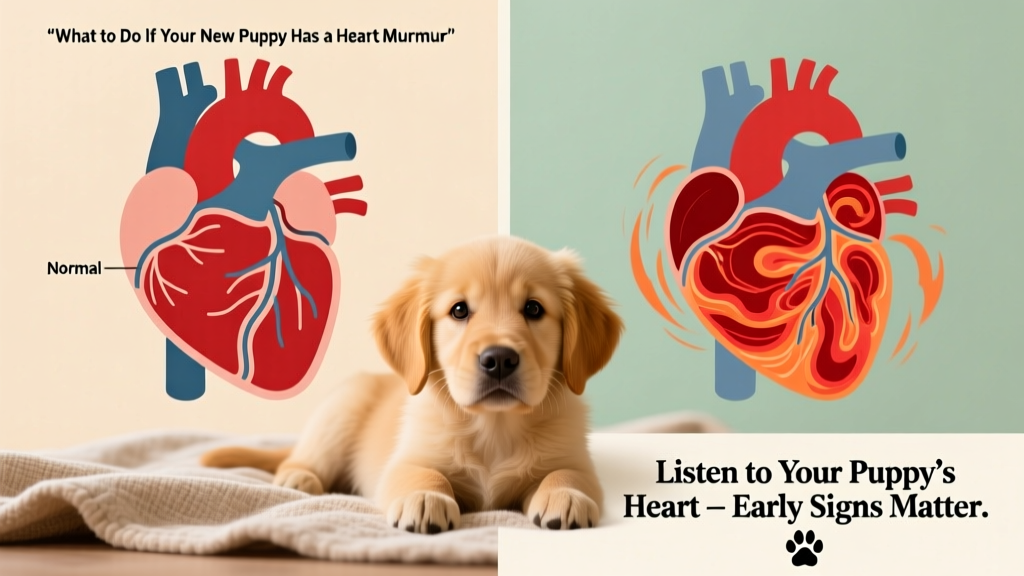 A side-by-side comparison showing normal vs. turbulent blood flow in a simplified heart diagram