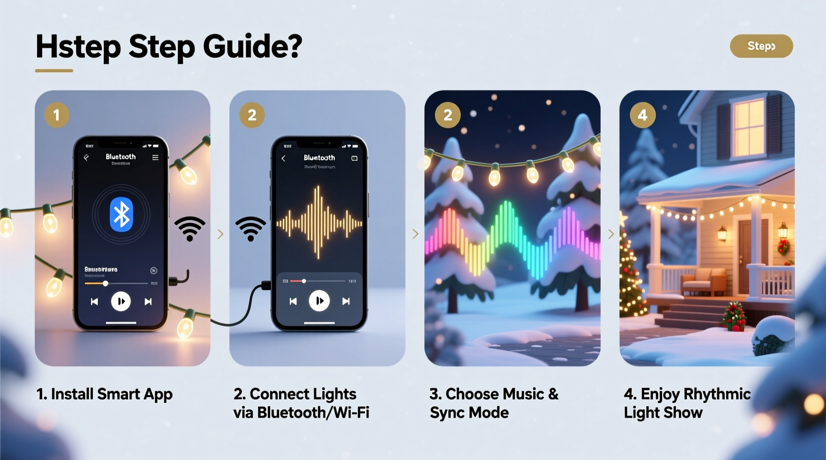 step by step guide to syncing christmas lights with music using smart apps