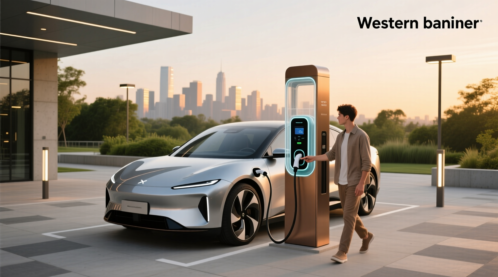 EV on-board charger unit inside a vehicle compartment