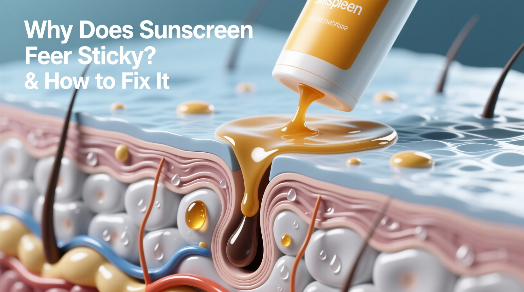 why does my skin feel sticky after sunscreen and how to fix it