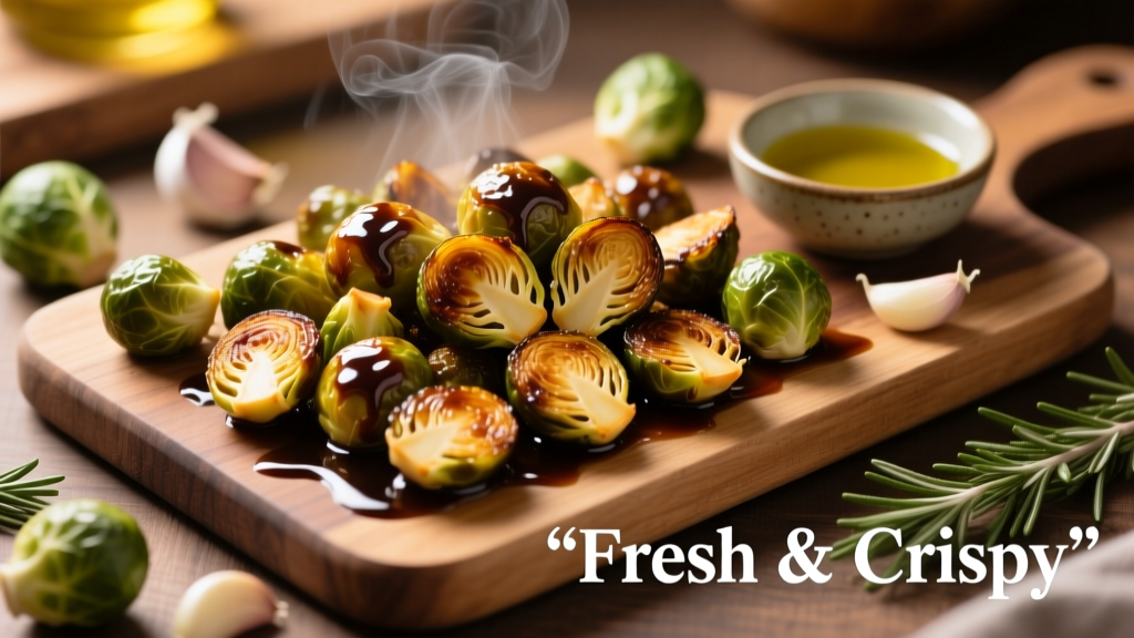 Air Fry Brussels Sprouts with Balsamic Glaze (Crispy!)