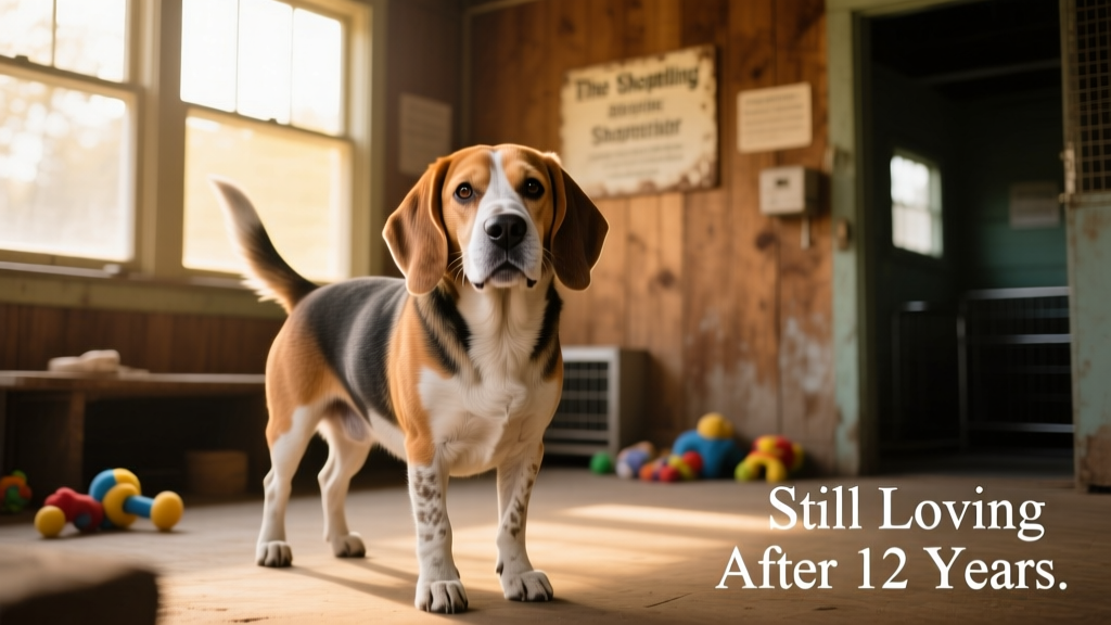 Senior Beagle Returned to Shelter 12 Years After Being Adopted Still Has So Much Love to Give