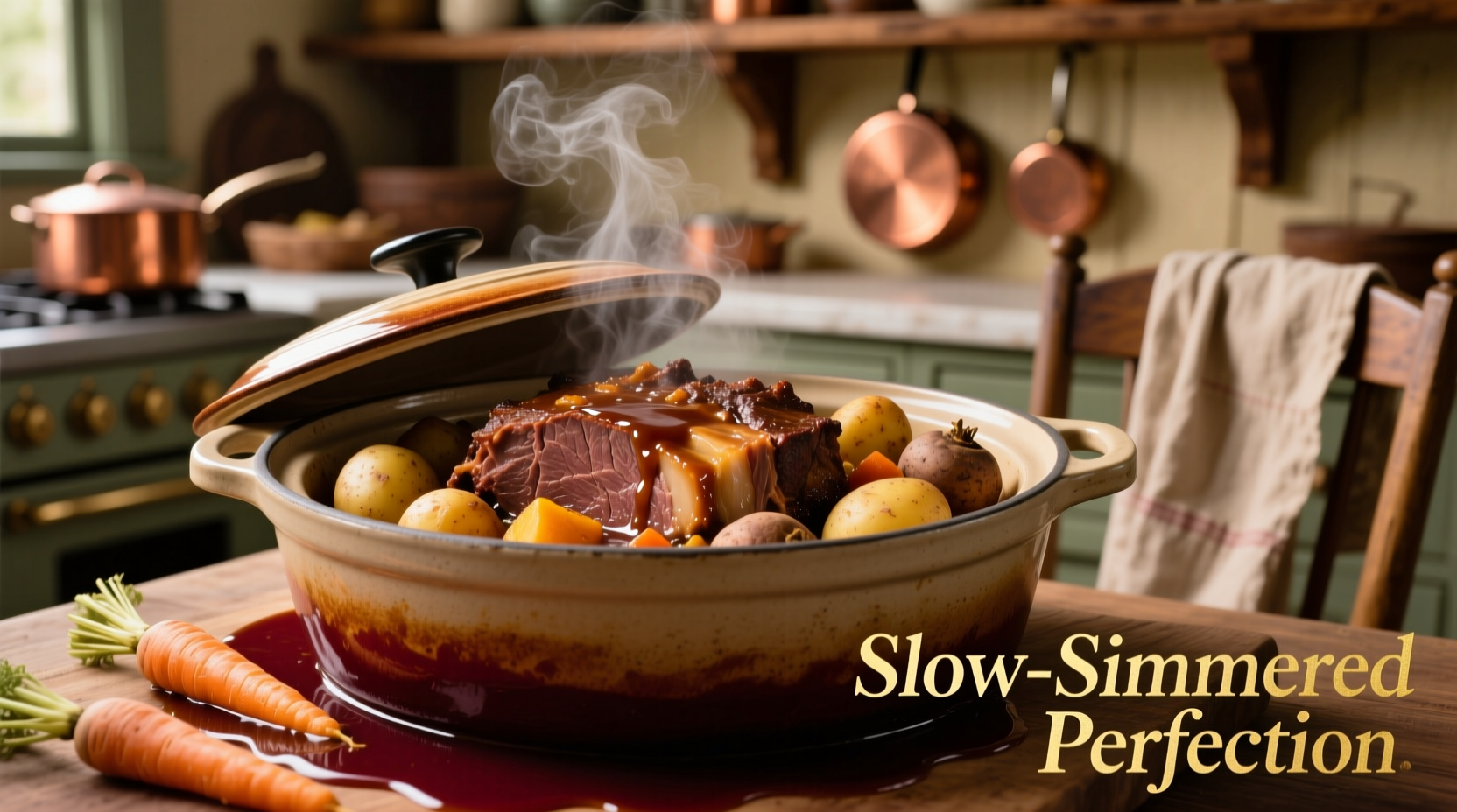 Perfectly cooked crock pot pot roast with vegetables