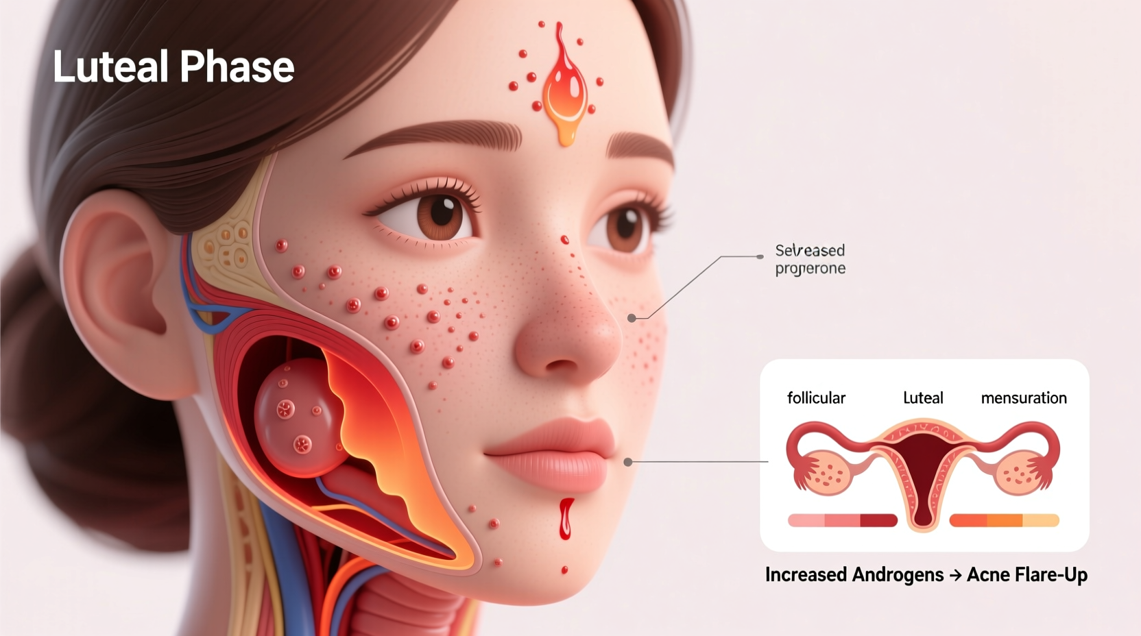 why does my face break out around my period hormonal link