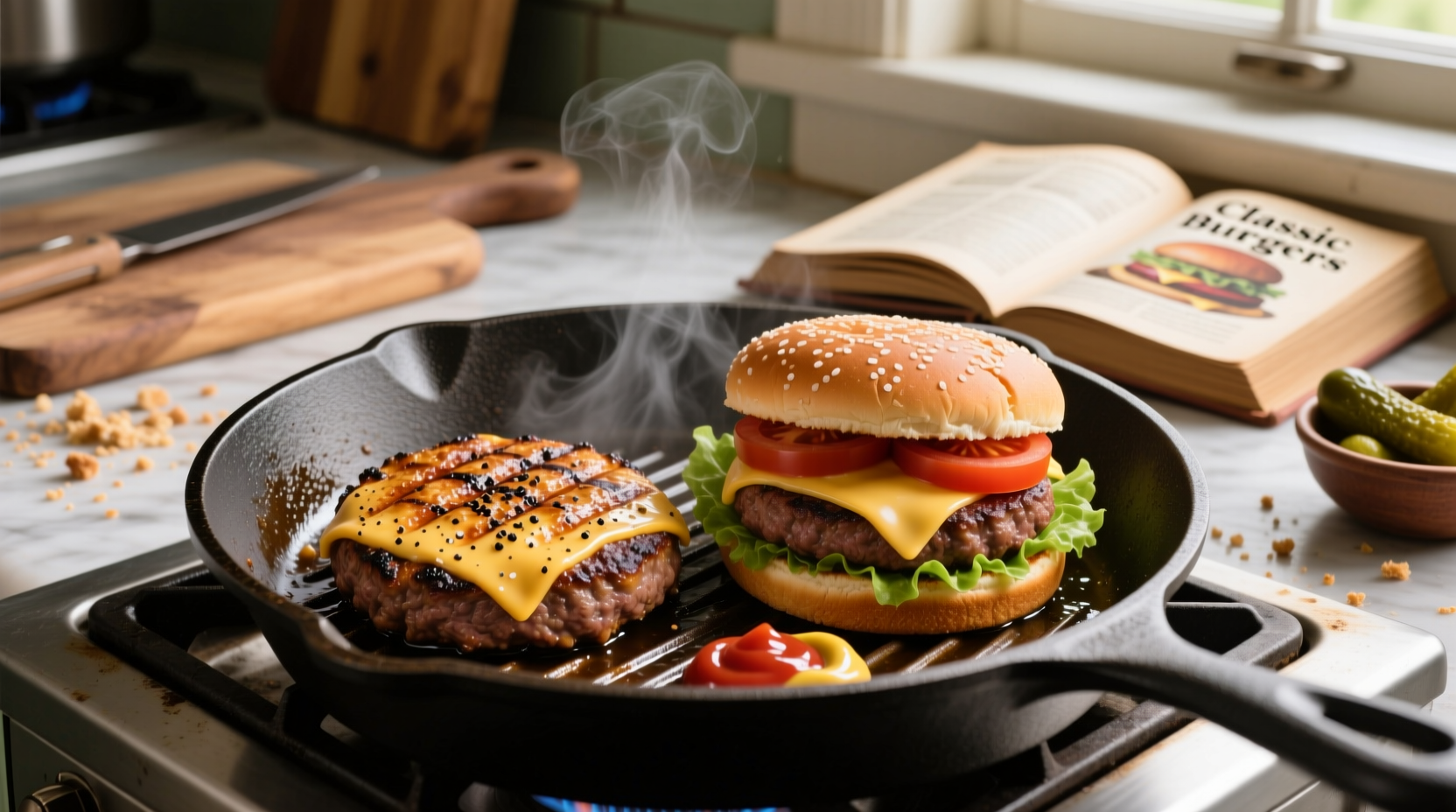how to cook burgers in a pan
