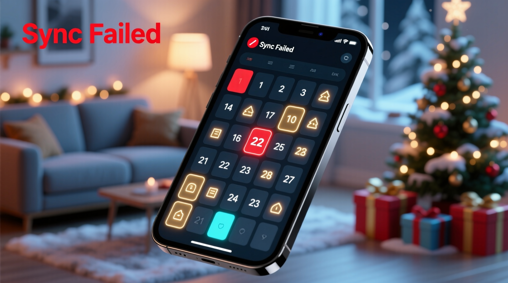 why is my digital advent calendar not syncing with my phone