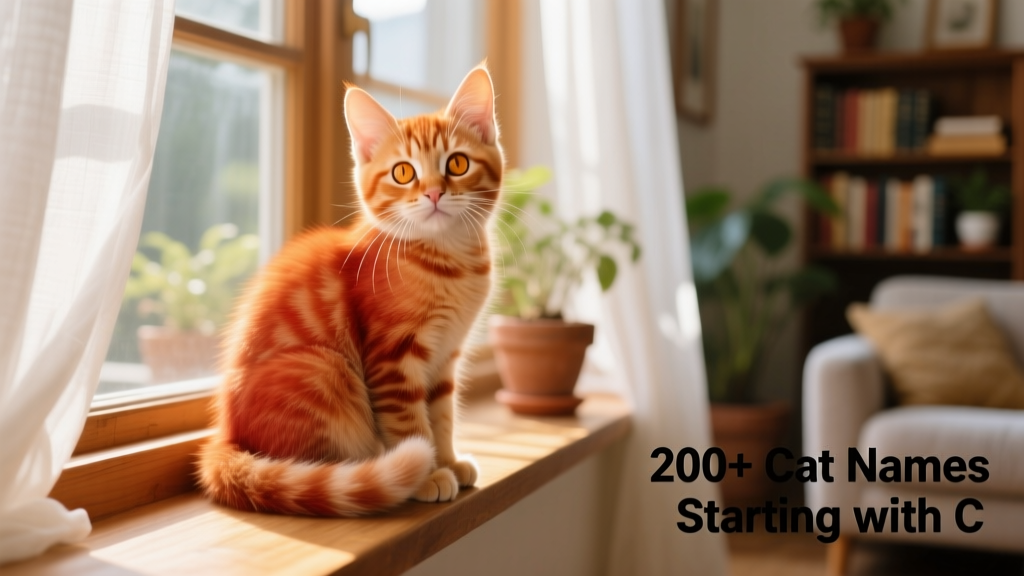 A playful ginger kitten sitting on a sunlit windowsill, looking curious and alert