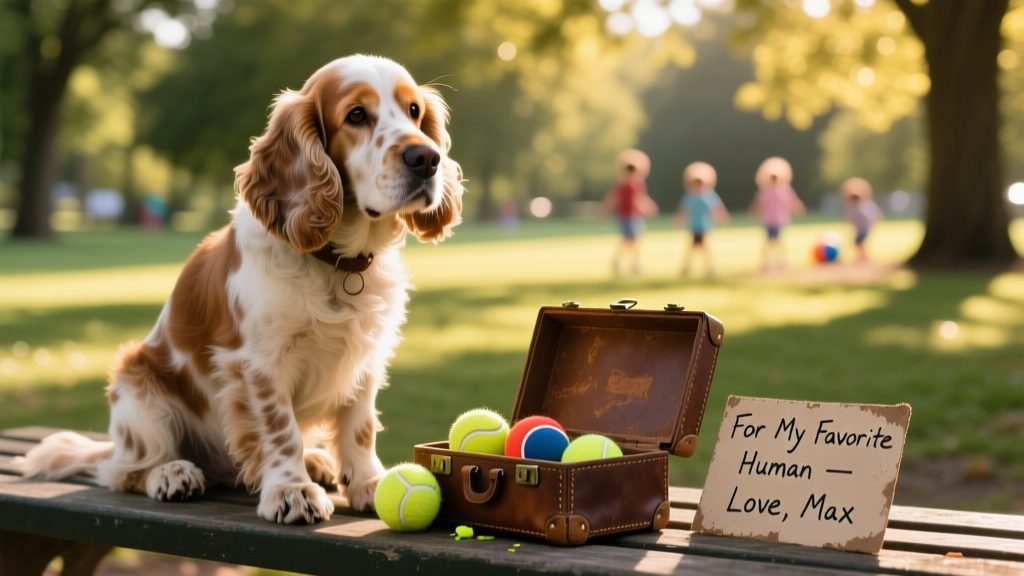 Older Cocker Spaniel Leaves Box of His Tennis Balls at Park With Incredibly Sweet Message