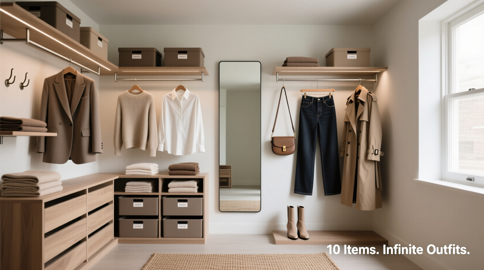 how to organize a small closet with only 10 items for maximum versatility