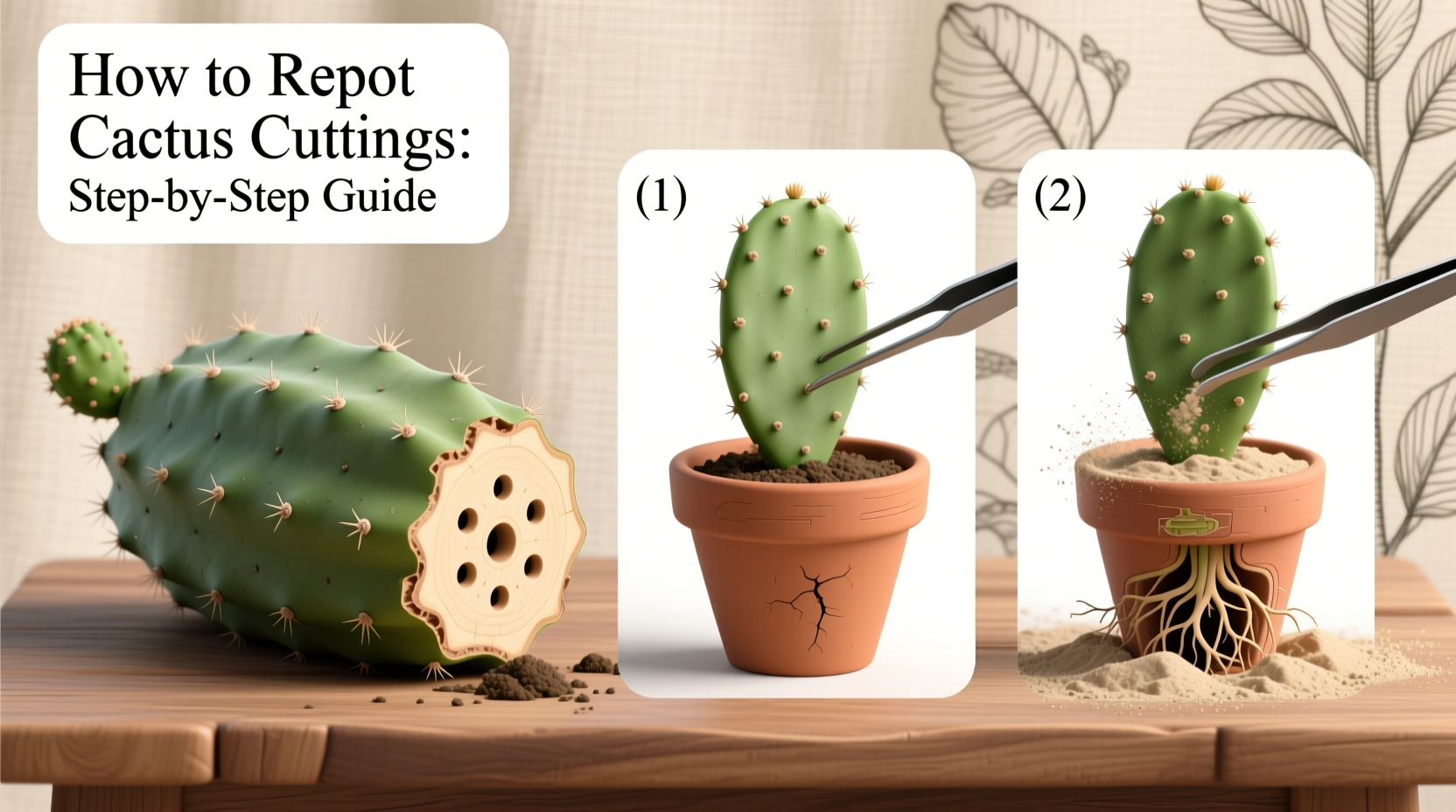 Repot Cactus Cuttings in 5 Steps | TheHomeSprouts