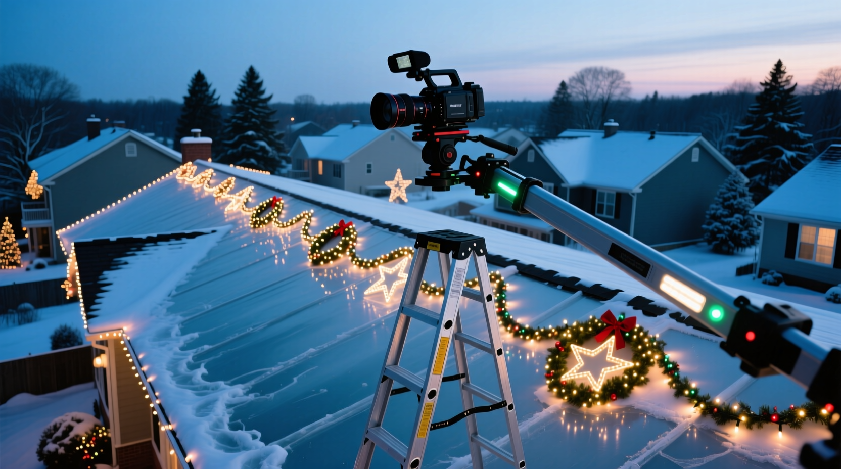 can you use a ladder cam to check christmas light alignment from afar