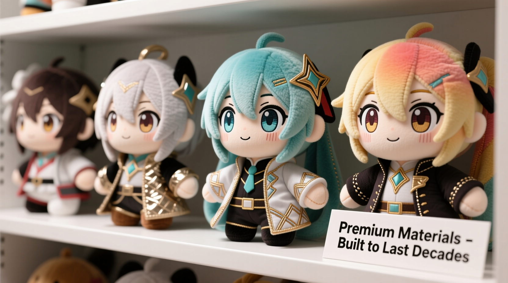 anime character plushies which materials hold up after years