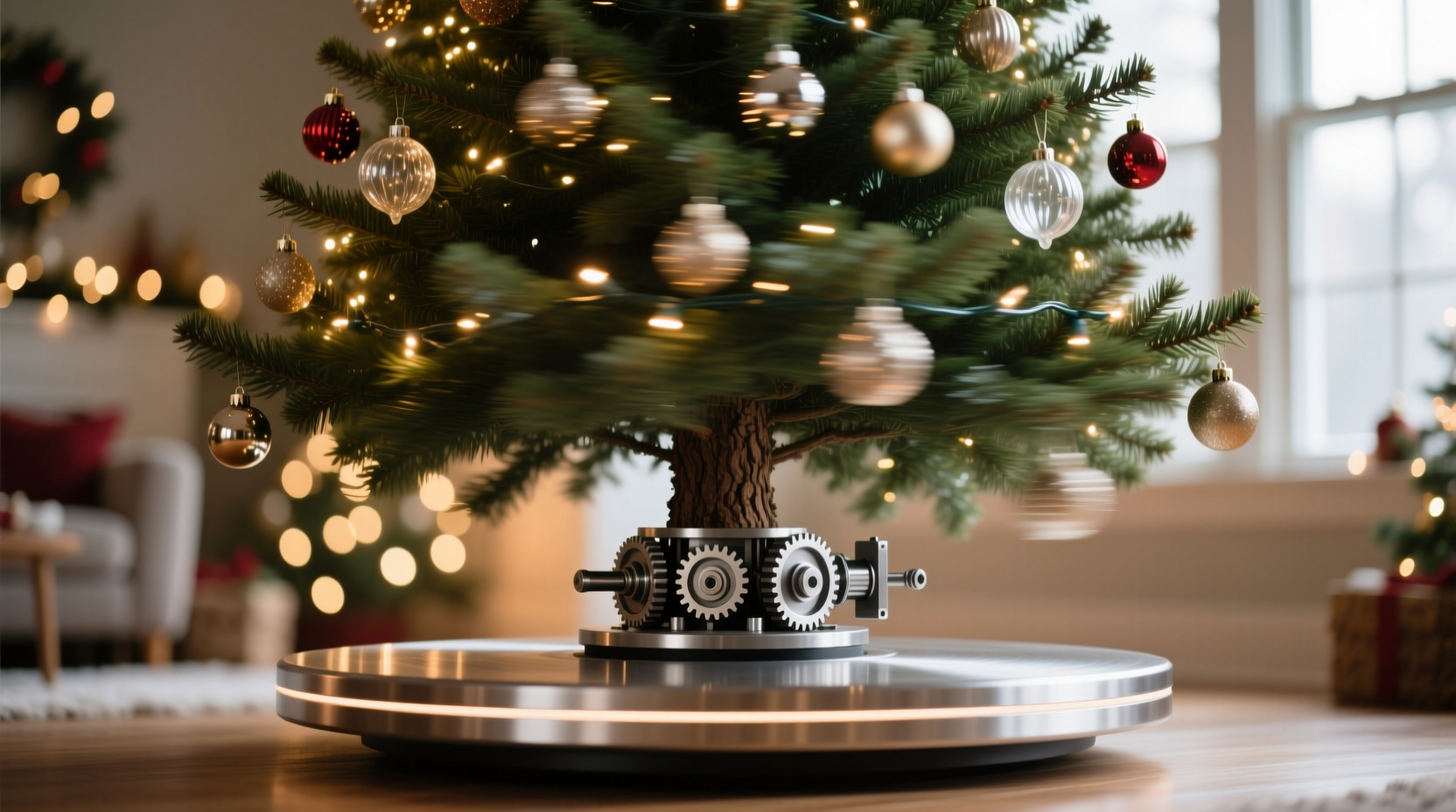 is a rotating tree base necessary for tall christmas trees