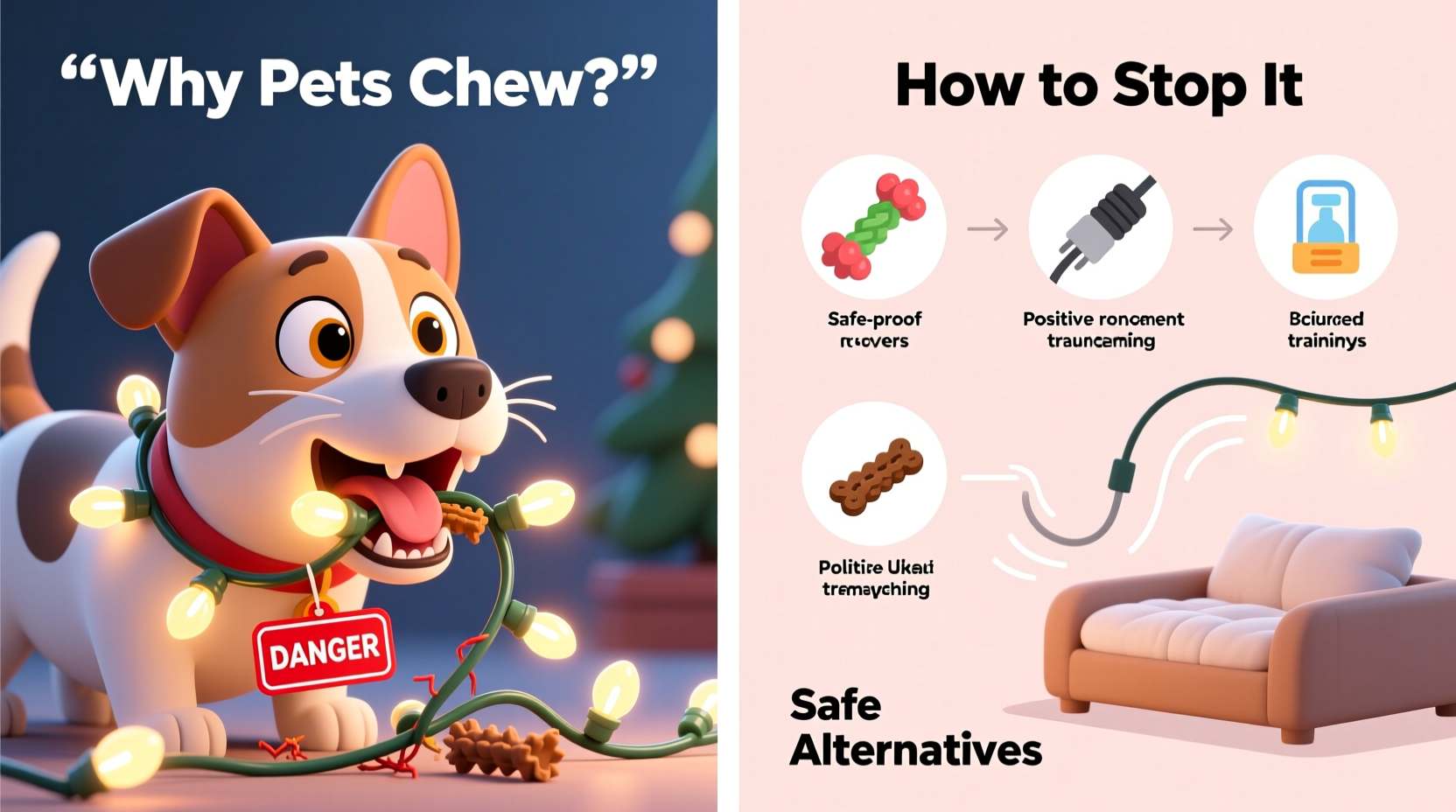 why does my pet chew christmas lights and how to stop destructive behavior