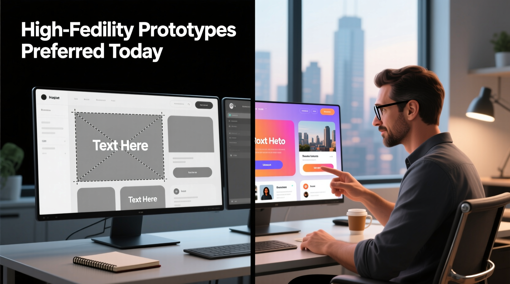 wireframes vs high fidelity prototypes which designers prefer today