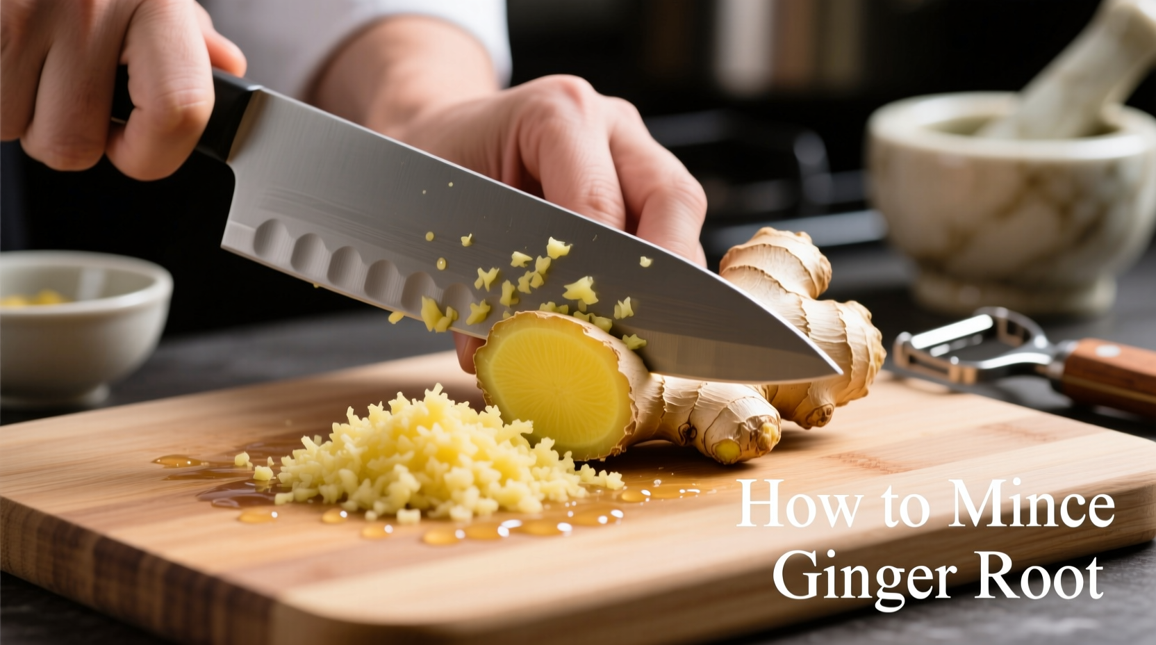 Fein geriebener Ingwer für asiatische Gerichte