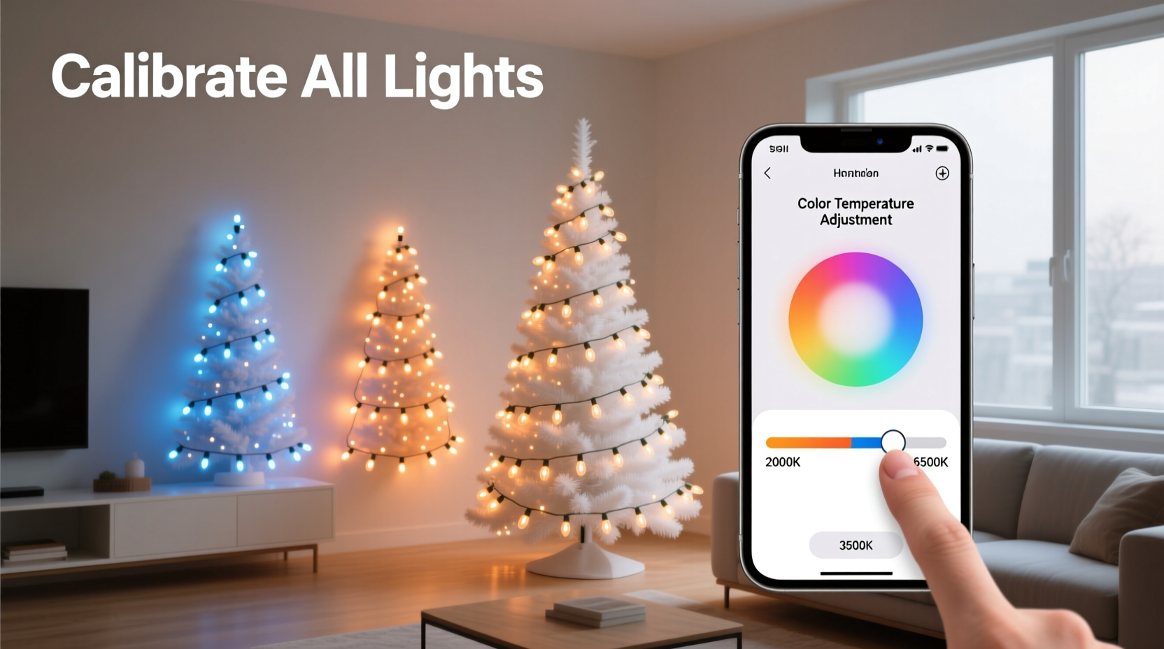 how to calibrate color temperature on smart christmas lights for consistency