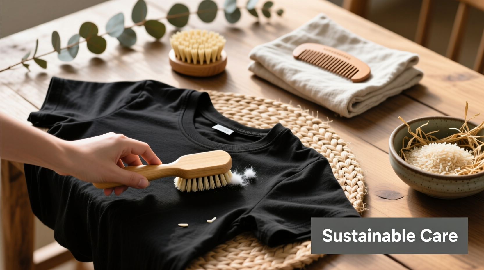 sustainable ways to remove lint from black clothes without using sticky tape