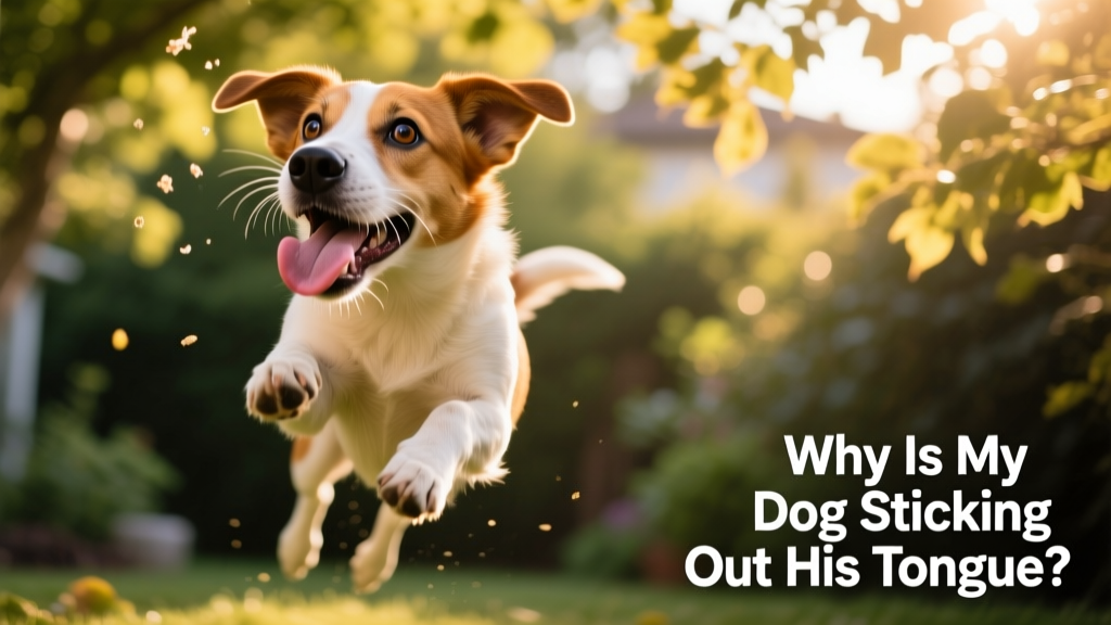 A curious dog mid-air-lick, head tilted slightly, capturing scent particles