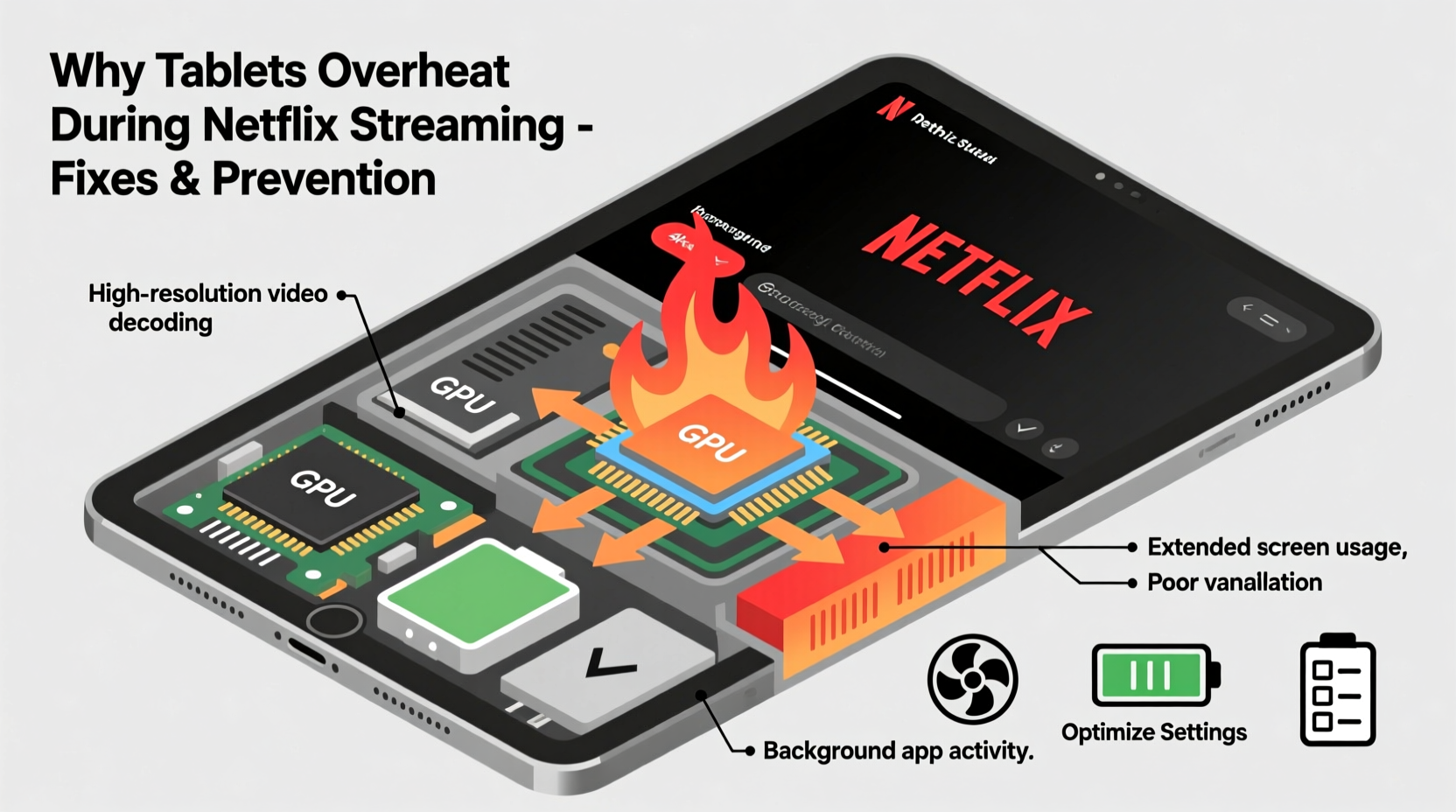 why does my tablet heat up when watching netflix fixes and prevention