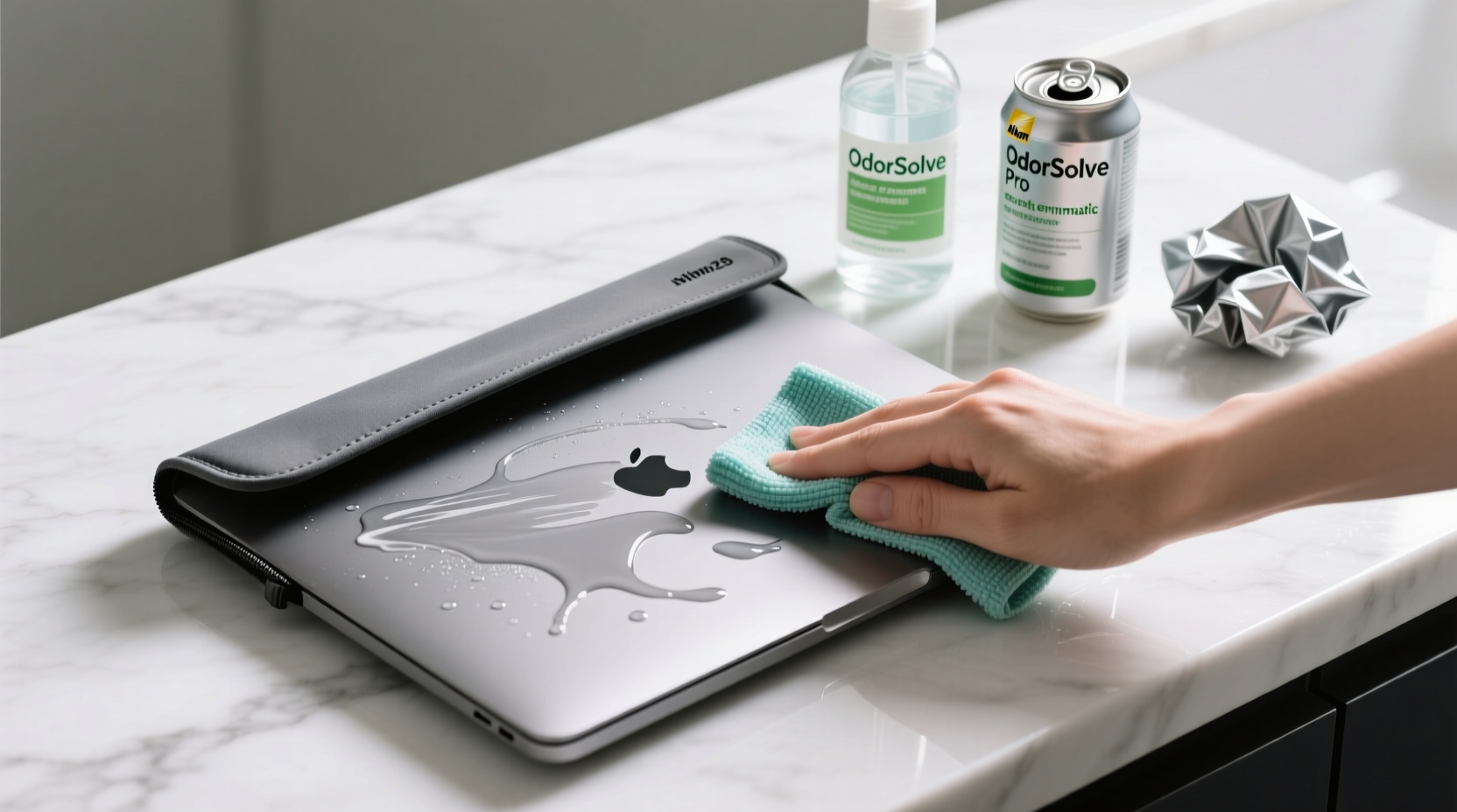 how to clean a neoprene laptop sleeve that smells