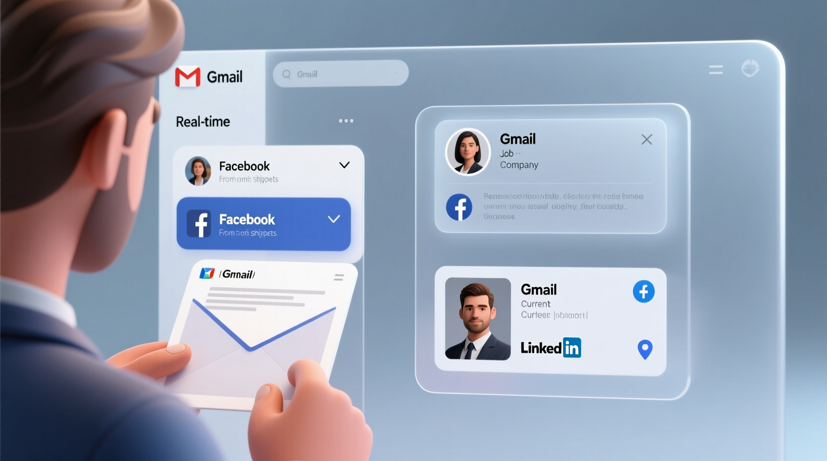 see someones facebook and linkedin info right in gmail