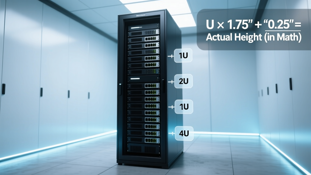 Server Rack U Sizes Explained Height Conversion Sizing: The Exact Formula (Not Just '1U = 1.75"') — Why Your Rack Layout Fails Without This Math