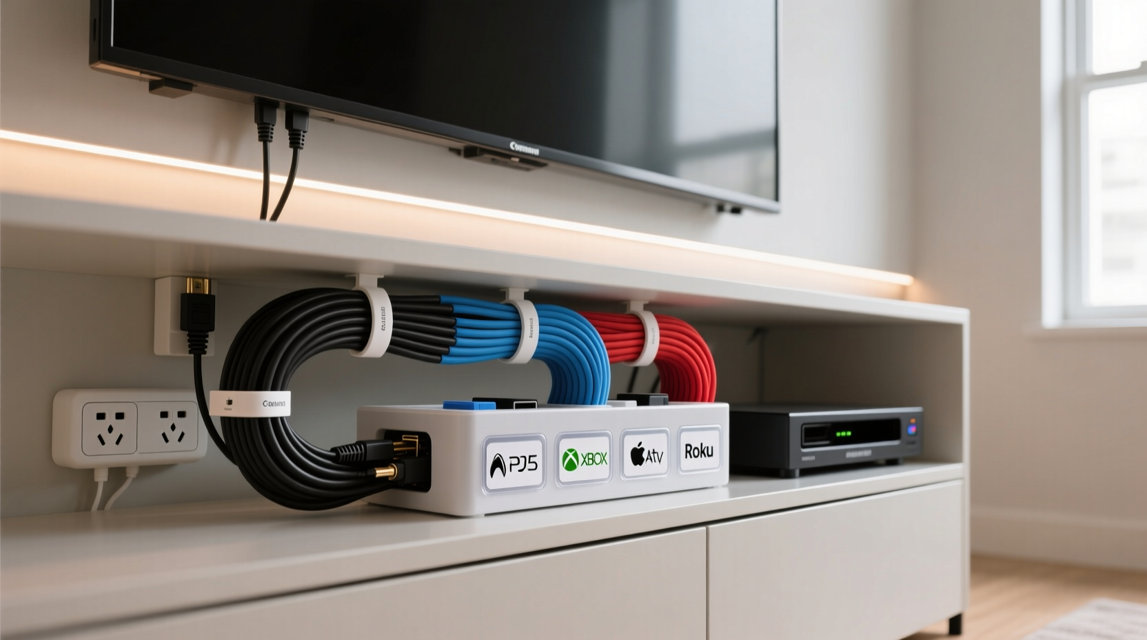 best way to organize cables for gaming consoles and streaming devices
