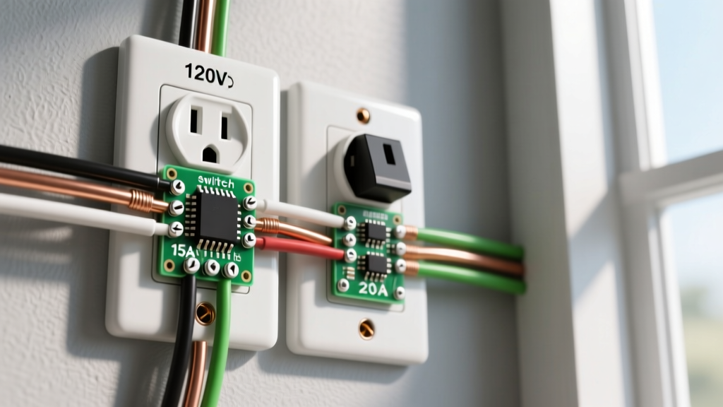 Wiring a Standard Household Outlet Voltage (120V) Receptacle: 15A vs 20A Decisions