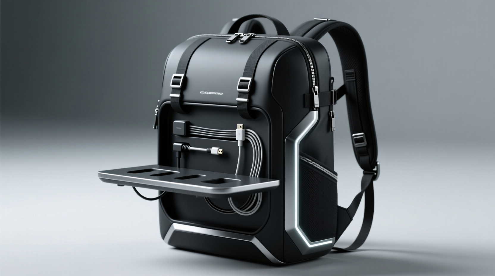 the backpack 2 puts a storage shelf with cable manageme