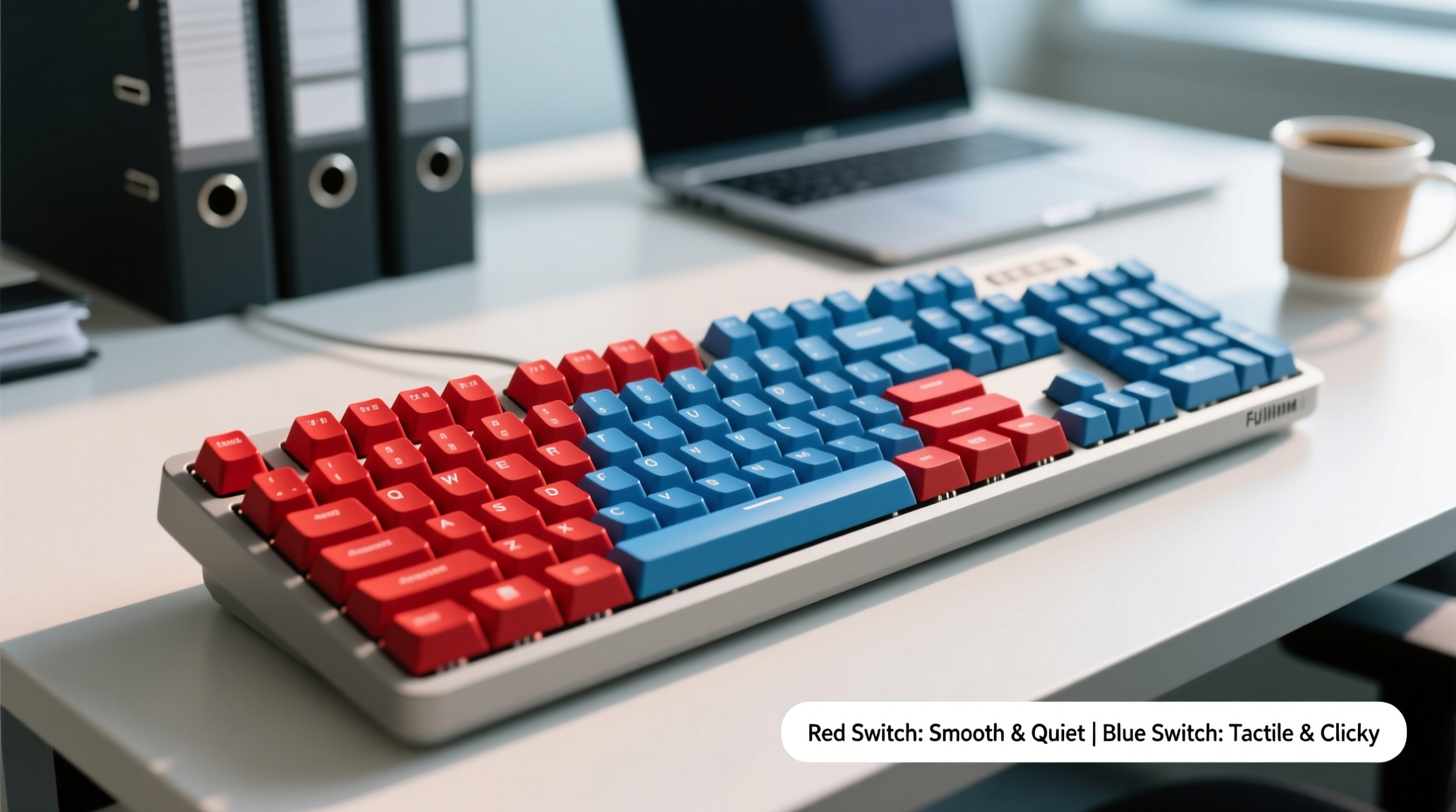 mechanical keyboard red vs blue switches which is better for office typing without annoying coworkers