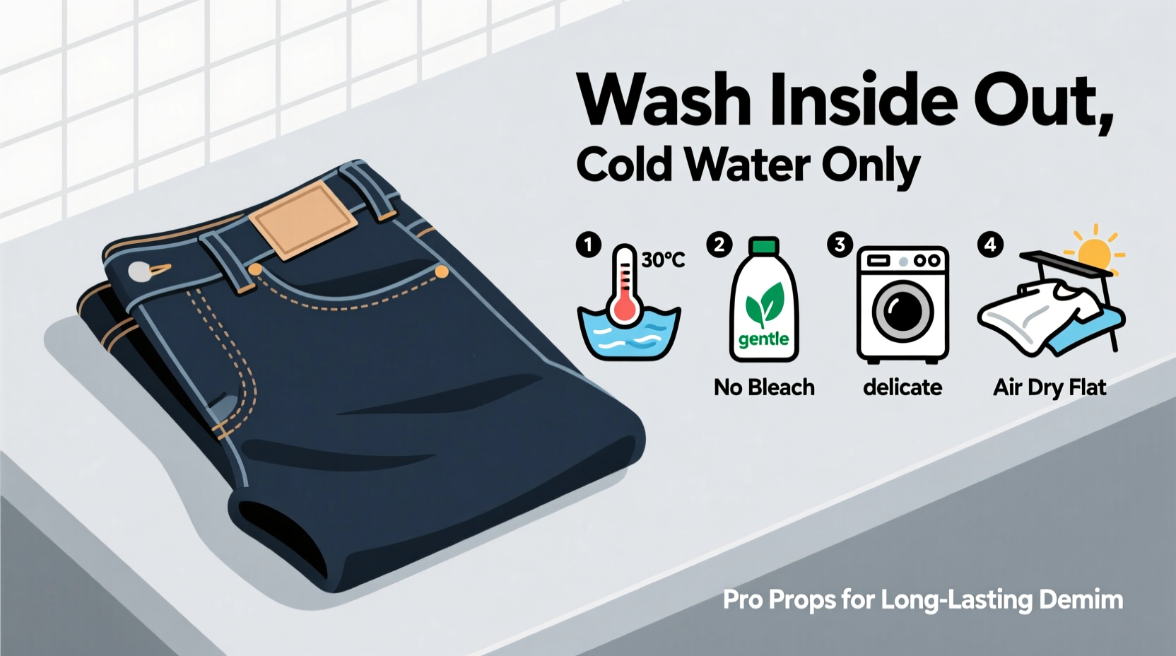 how to wash jeans without fading the color or losing shape