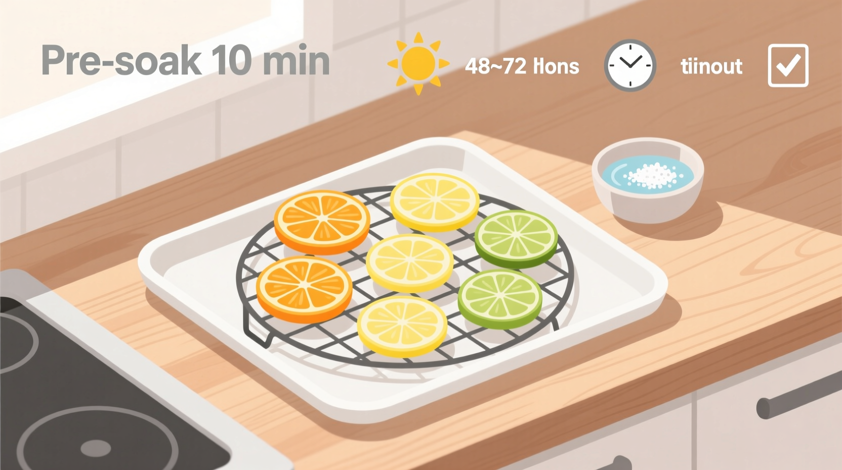 how to dry citrus slices for garnish without an oven