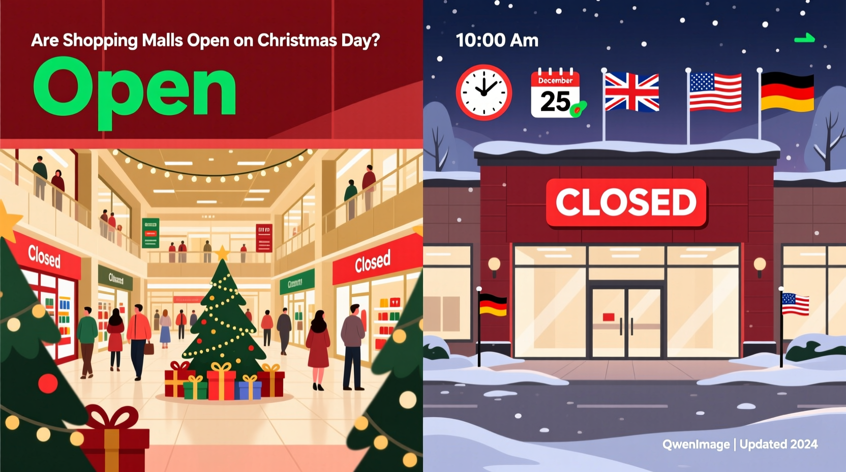 are shopping malls open on christmas day