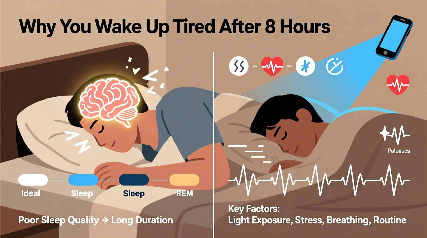 why do i wake up tired even after 8 hours exploring sleep quality