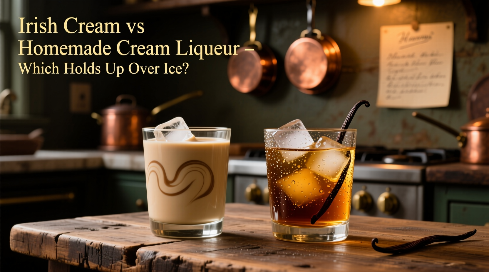 Irish cream vs homemade cream liqueur which holds up over ice