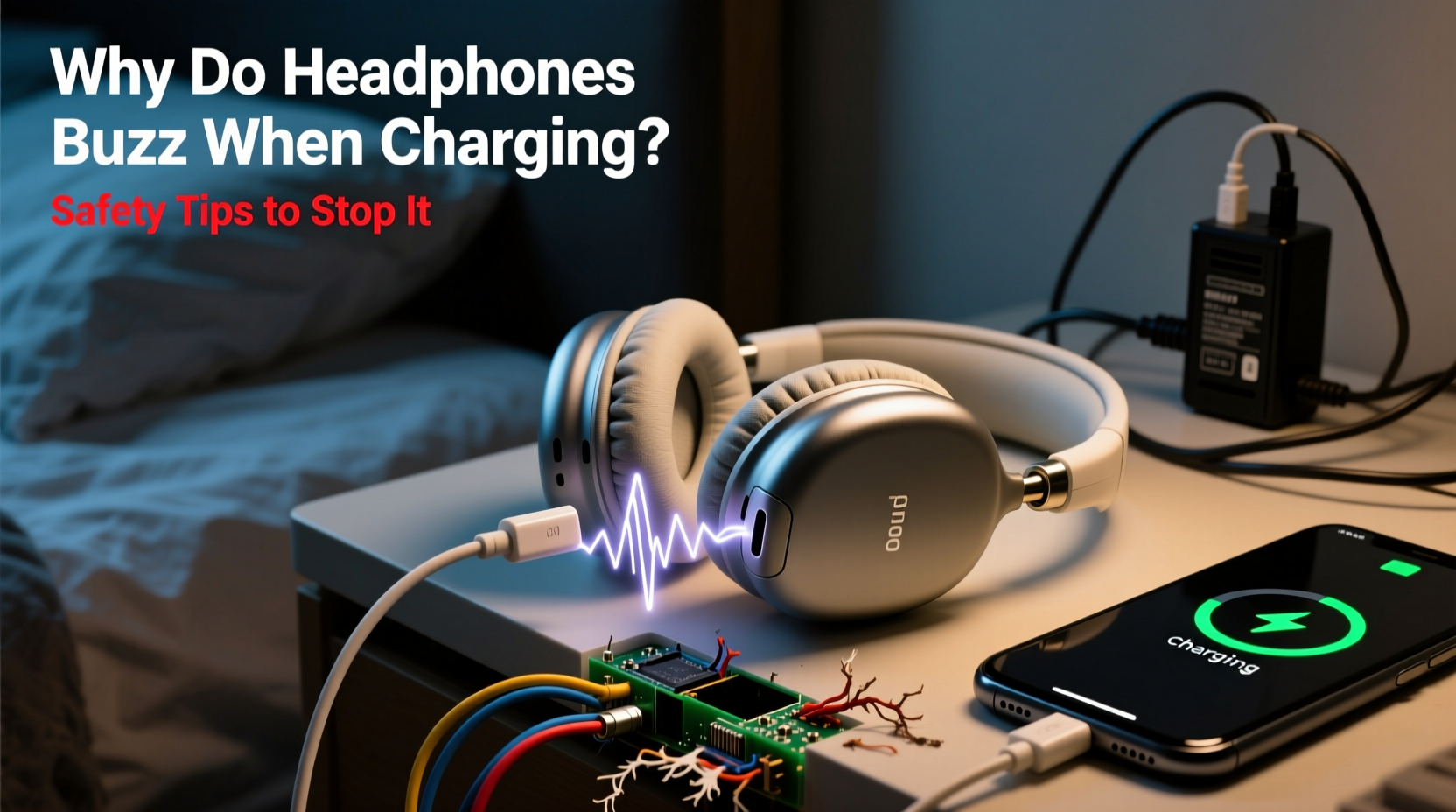 why do my headphones buzz when charging and how to stop it safely