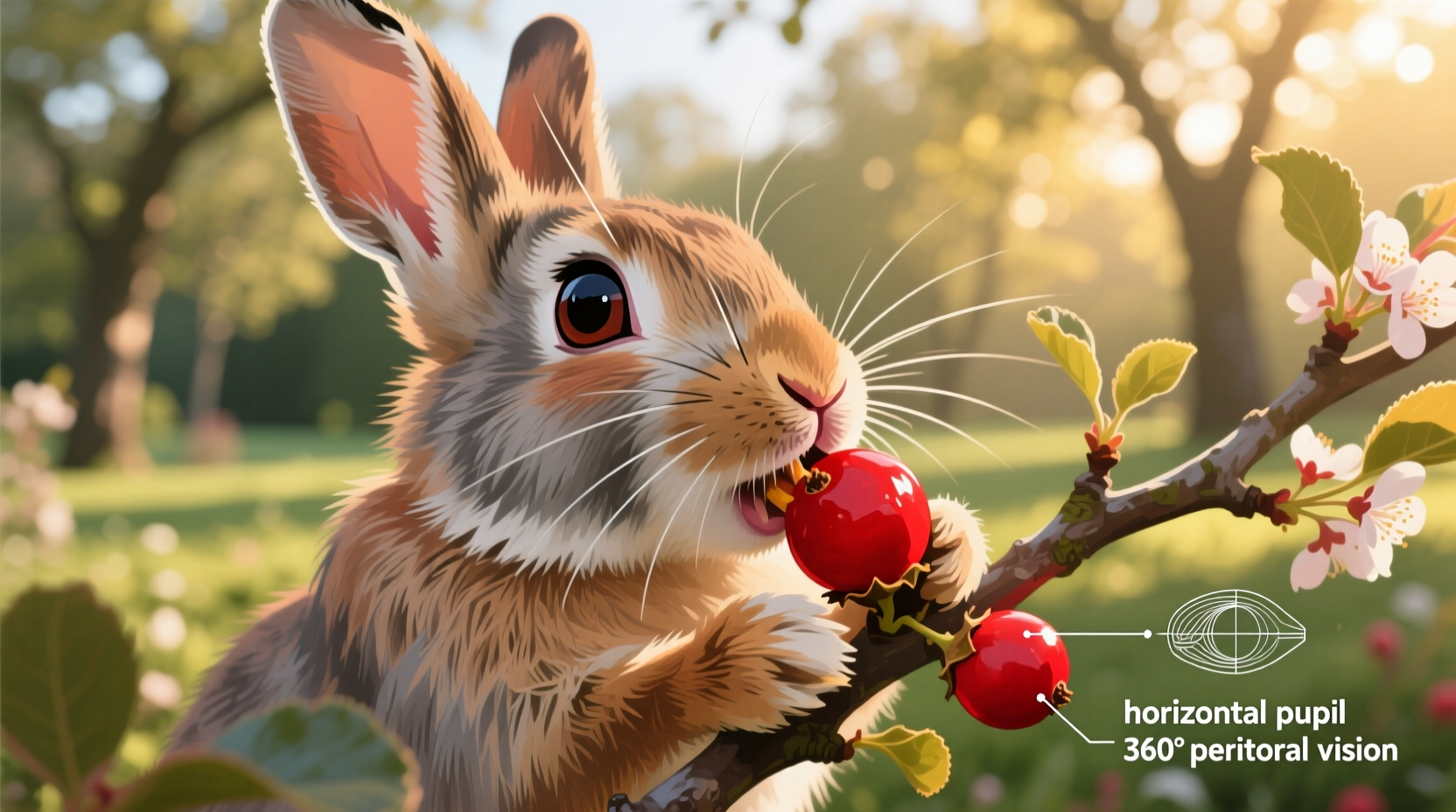 why does my pet rabbit chew only the red bulbs off the tree and what does that say about rodent vision