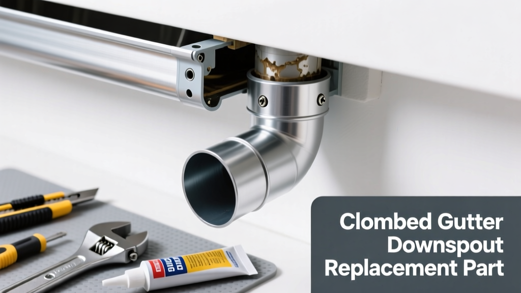 Replace Clogged Gutter Downspout Replacement Part