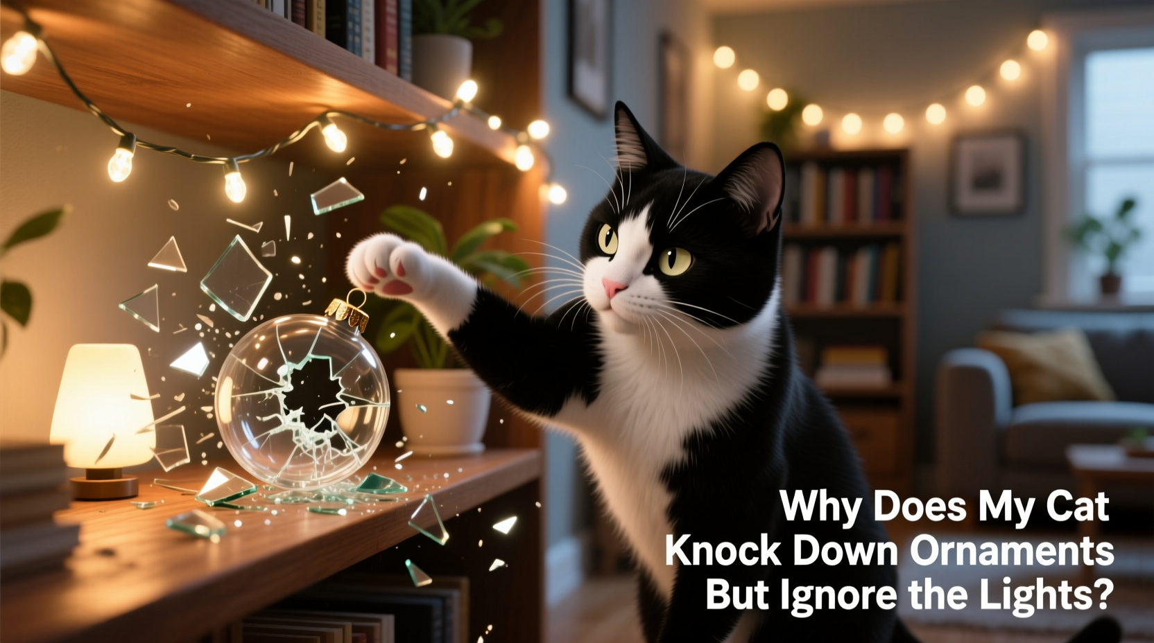 why does my cat knock down ornaments but ignore the lights behavior decoded